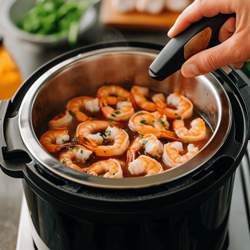 instant-pot-shrimp-cooking.jpg shrimp cooking in instant pot steam