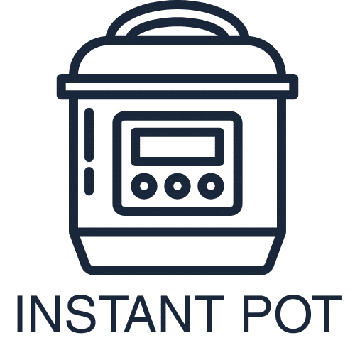 Instant Pot icon with bold label on a white background.