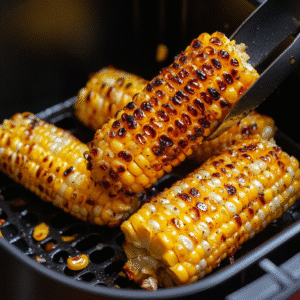 step-by-step air fryer recipes corn on the cob mid-cook