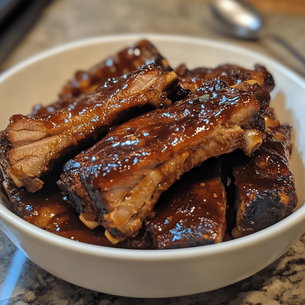 Slow cooked ribs in Coke